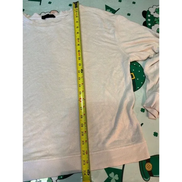 Jane + Delancey Womens XL Light Pink Crew Neck Sweatshirt Long Sleeve Pullover - Picture 3 of 6